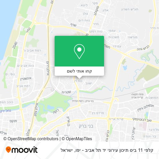 מפת קלפי 11 ביס תיכון עירוני יד תל אביב - יפו