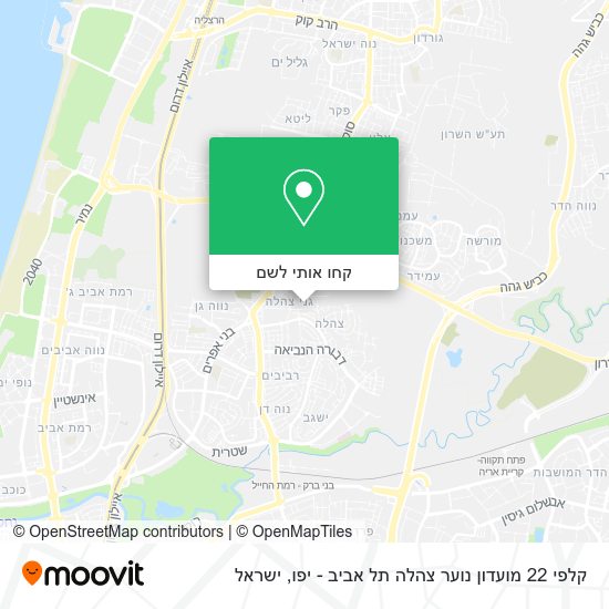 מפת קלפי 22 מועדון נוער צהלה תל אביב - יפו