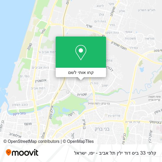 מפת קלפי 33 ביס דוד ילין תל אביב - יפו