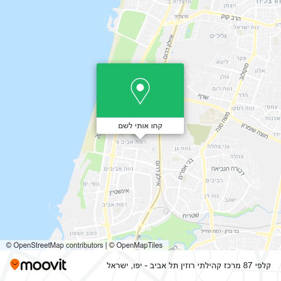 מפת קלפי 87 מרכז קהילתי רוזין תל אביב - יפו