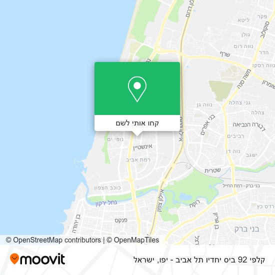 מפת קלפי 92 ביס יחדיו תל אביב - יפו