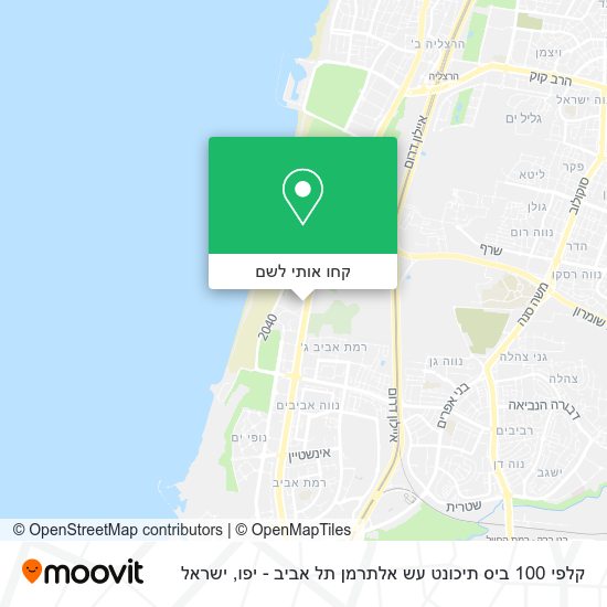 מפת קלפי 100 ביס תיכונט עש אלתרמן תל אביב - יפו