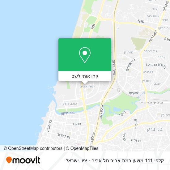 מפת קלפי 111 משען רמת אביב תל אביב - יפו
