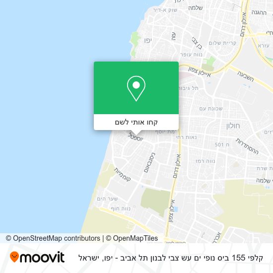 מפת קלפי 155 ביס נופי ים עש צבי לבנון תל אביב - יפו
