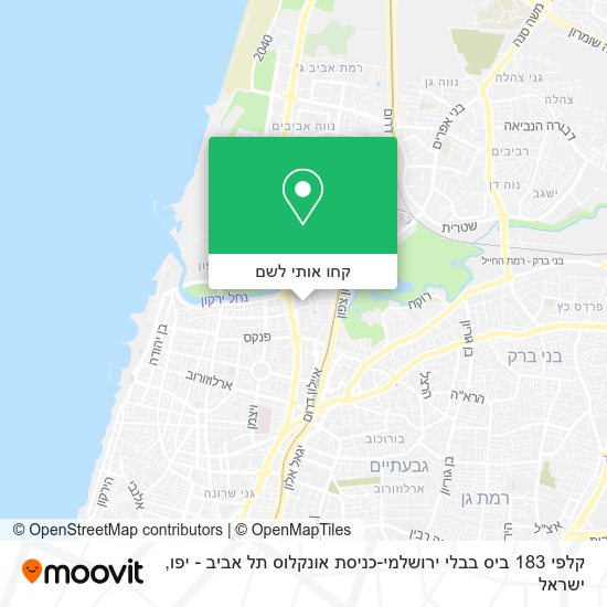 מפת קלפי 183 ביס בבלי ירושלמי-כניסת אונקלוס תל אביב - יפו