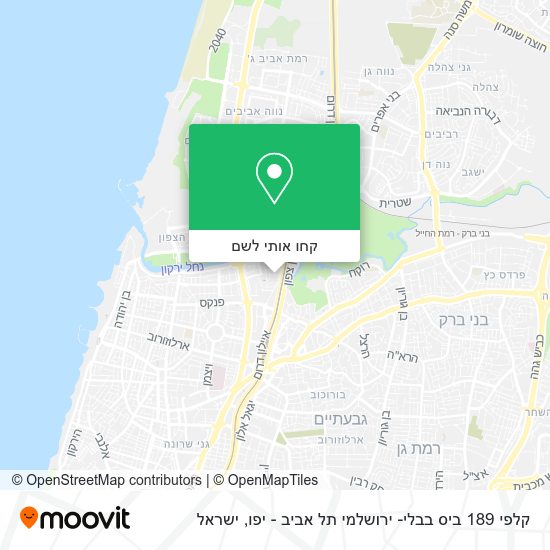 מפת קלפי 189 ביס בבלי- ירושלמי תל אביב - יפו