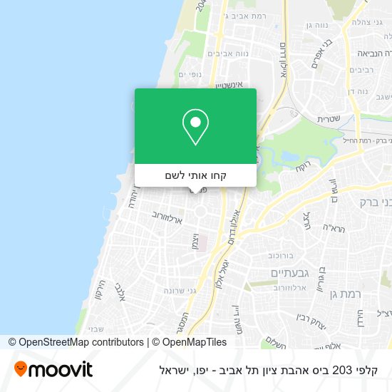 מפת קלפי 203 ביס אהבת ציון תל אביב - יפו