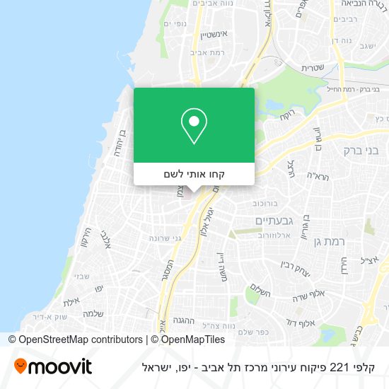מפת קלפי 221 פיקוח עירוני מרכז תל אביב - יפו