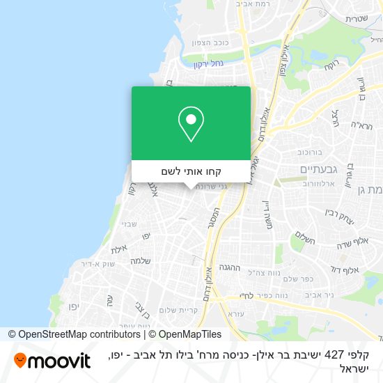 מפת קלפי 427 ישיבת בר אילן- כניסה מרח' בילו תל אביב - יפו