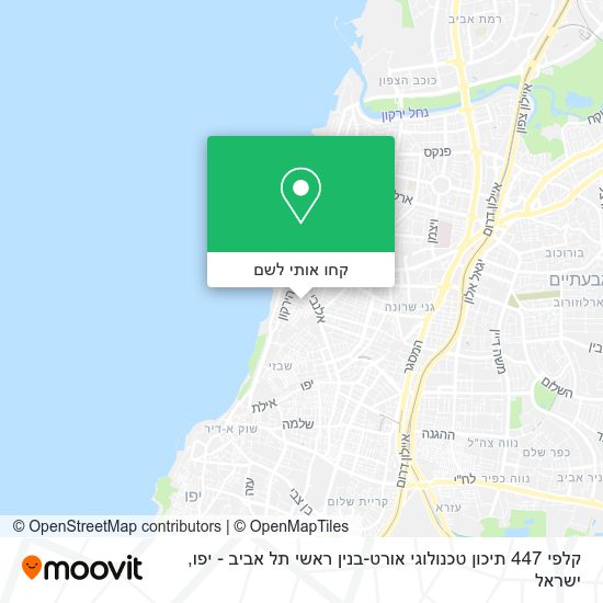 מפת קלפי 447 תיכון טכנולוגי אורט-בנין ראשי תל אביב - יפו