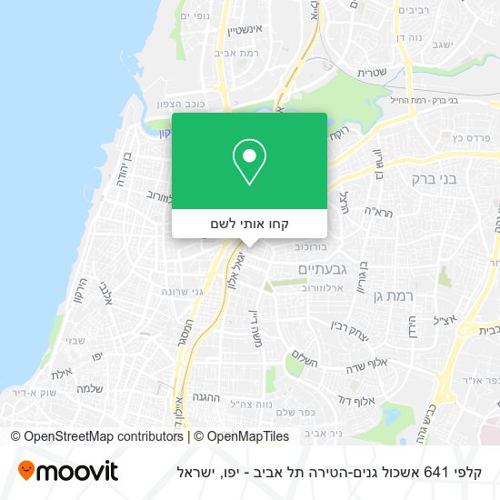 מפת קלפי 641 אשכול גנים-הטירה תל אביב - יפו