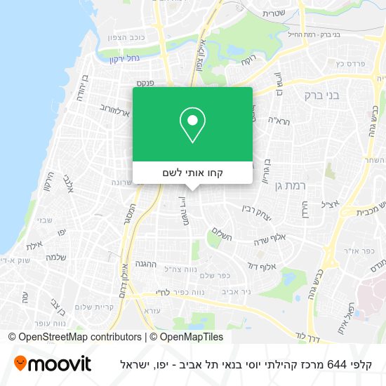 מפת קלפי 644 מרכז קהילתי יוסי בנאי תל אביב - יפו