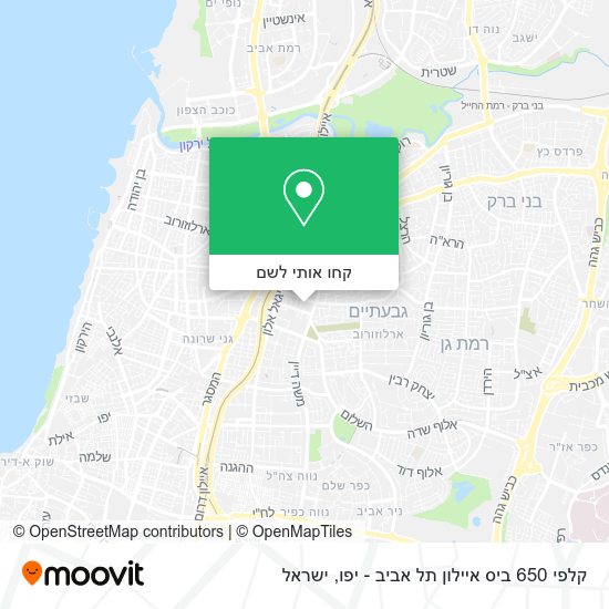 מפת קלפי 650 ביס איילון תל אביב - יפו