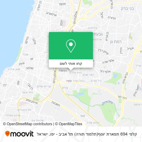מפת קלפי 694 תפארת יוסף(תלמוד תורה) תל אביב - יפו