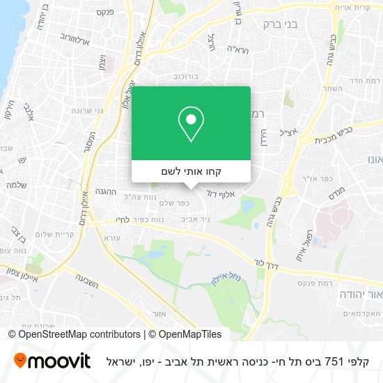 מפת קלפי 751 ביס תל חי- כניסה ראשית תל אביב - יפו