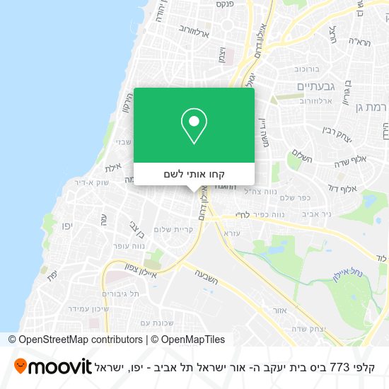 מפת קלפי 773 ביס בית יעקב ה- אור ישראל תל אביב - יפו