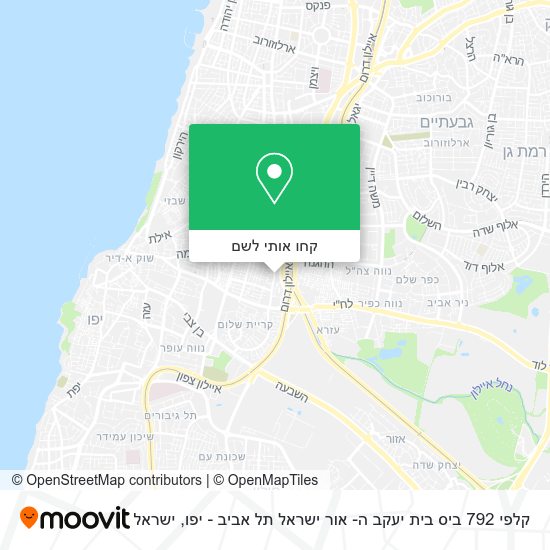 מפת קלפי 792 ביס בית יעקב ה- אור ישראל תל אביב - יפו