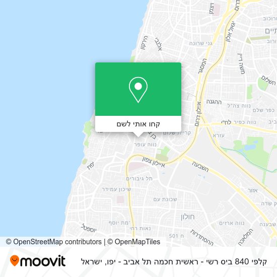 מפת קלפי 840 ביס רשי - ראשית חכמה תל אביב - יפו