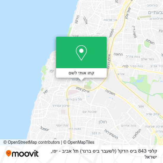 מפת קלפי 843 ביס הדקל (לשעבר ביס ברנר) תל אביב - יפו