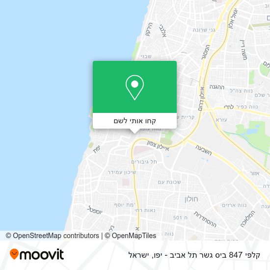 מפת קלפי 847 ביס גשר תל אביב - יפו
