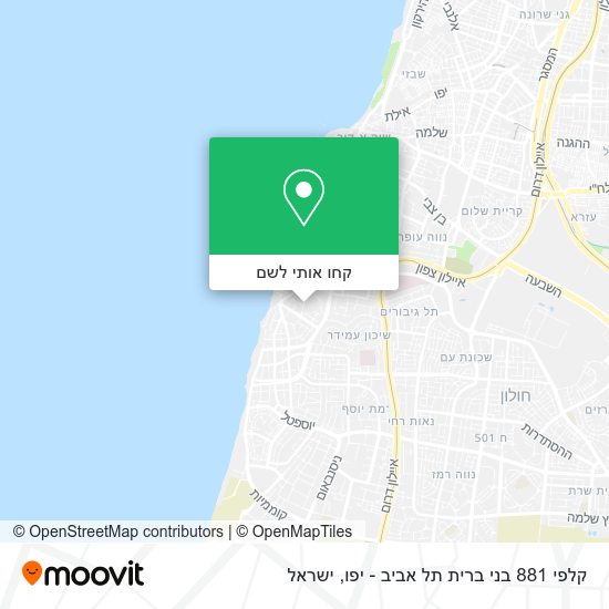 מפת קלפי 881 בני ברית תל אביב - יפו