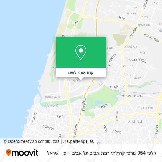 מפת קלפי 954 מרכז קהילתי רמת אביב תל אביב - יפו