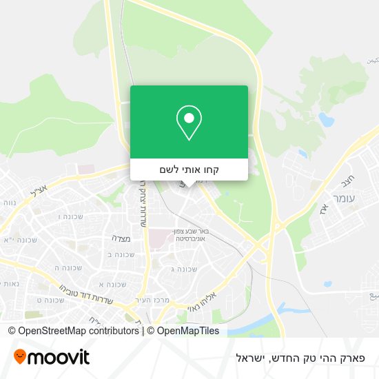 מפת פארק ההי טק החדש