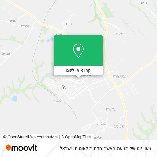 מפת מעון יום של תנועת האשה הדתית לאומית