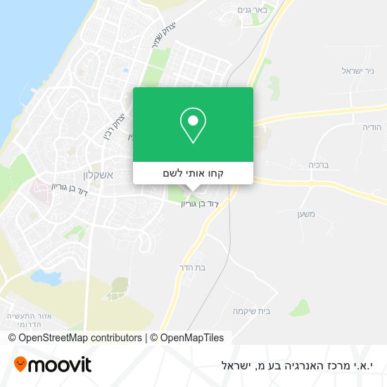 מפת י.א.י מרכז האנרגיה בע מ