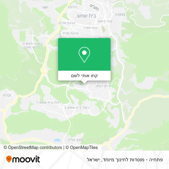מפת פתחיה - מוסדות לחינוך מיוחד