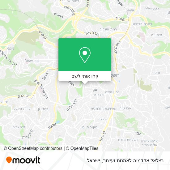 מפת בצלאל אקדמיה לאמנות ועיצוב