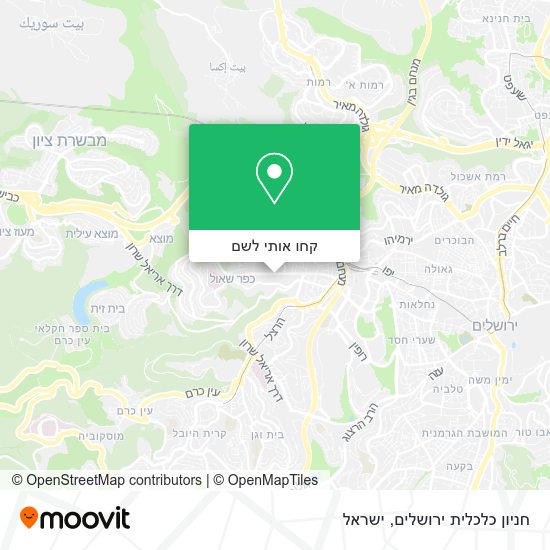 מפת חניון כלכלית ירושלים
