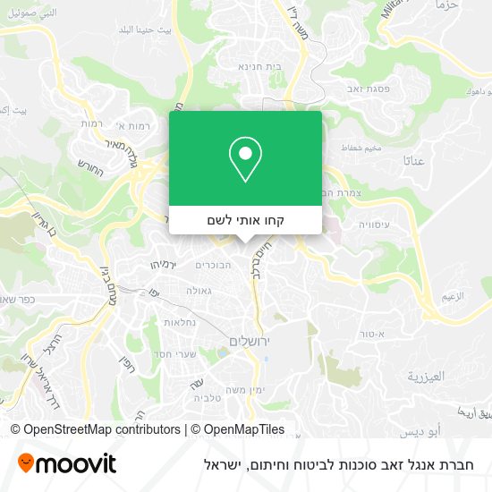 מפת חברת אנגל זאב סוכנות לביטוח וחיתום