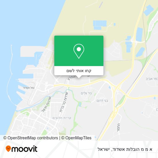 מפת א מ מ הובלות אשדוד