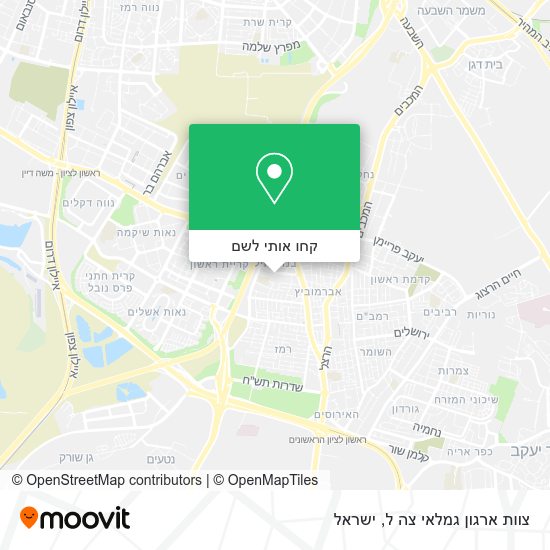 מפת צוות ארגון גמלאי צה ל