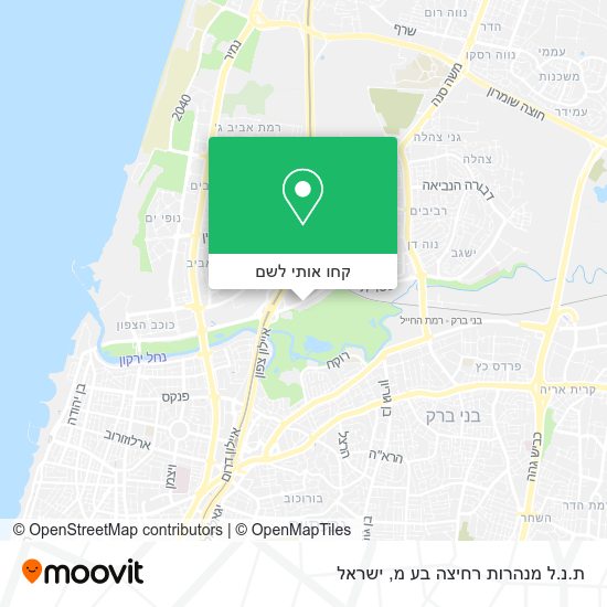 מפת ת.נ.ל מנהרות רחיצה בע מ