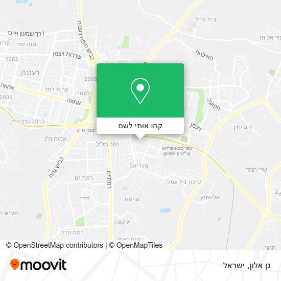 מפת גן אלון
