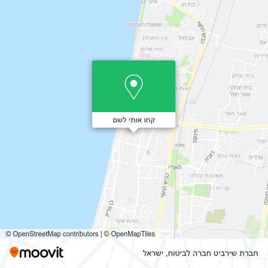 מפת חברת שירביט חברה לביטוח