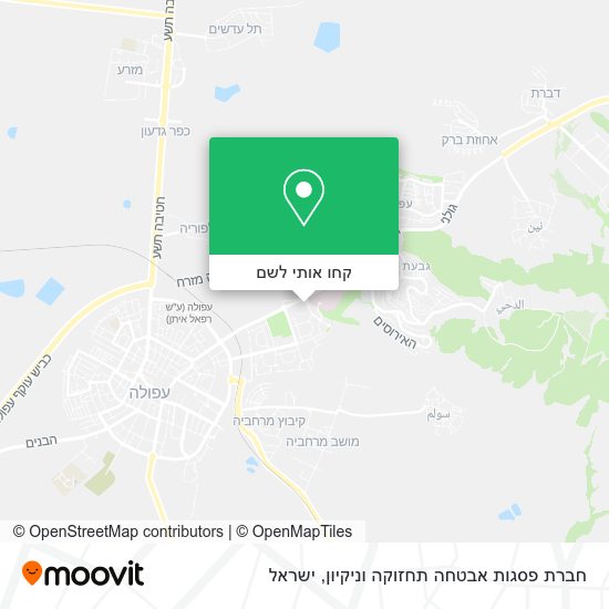 מפת חברת פסגות אבטחה תחזוקה וניקיון