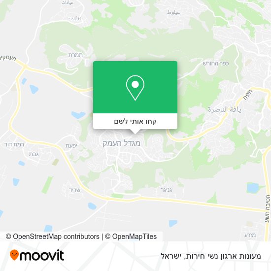 מפת מעונות ארגון נשי חירות