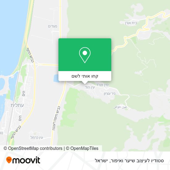 מפת סטודיו לעיצוב שיער ואיפור