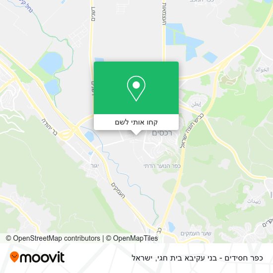 מפת כפר חסידים - בני עקיבא בית חגי