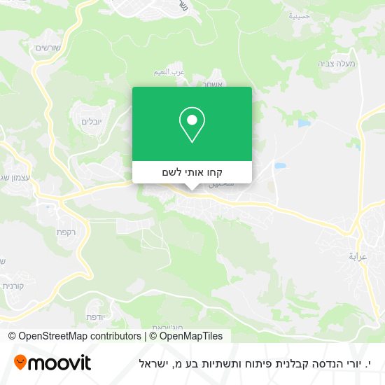 מפת י. יורי הנדסה קבלנית פיתוח ותשתיות בע מ