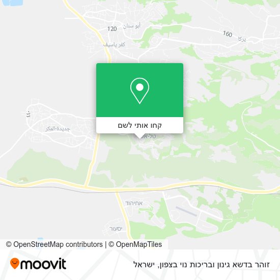 מפת זוהר בדשא גינון ובריכות נוי בצפון