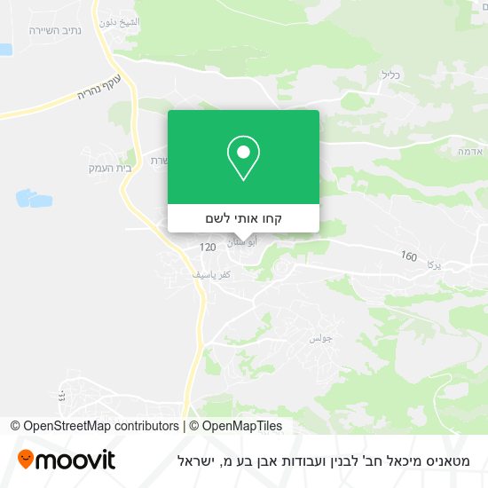 מפת מטאניס מיכאל חב' לבנין ועבודות אבן בע מ