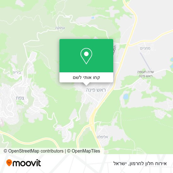 מפת אירוח חלון לחרמון
