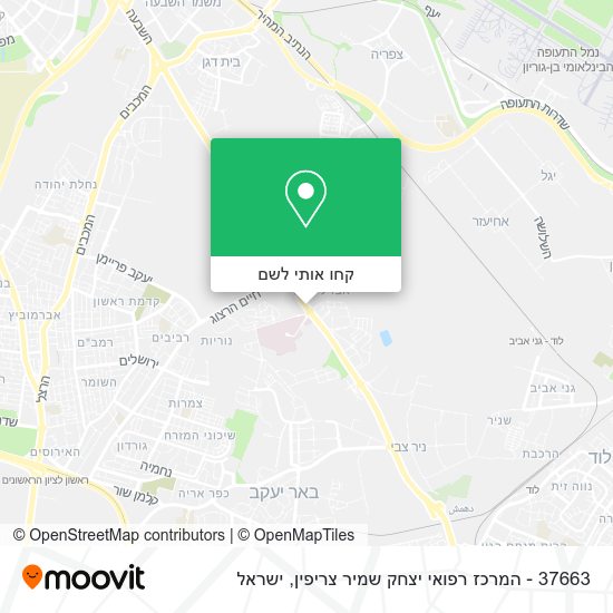 מפת 37663 - המרכז רפואי יצחק שמיר צריפין