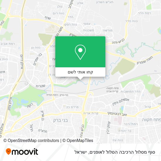 מפת סוף מסלול הרכיבה הסלול לאופנים