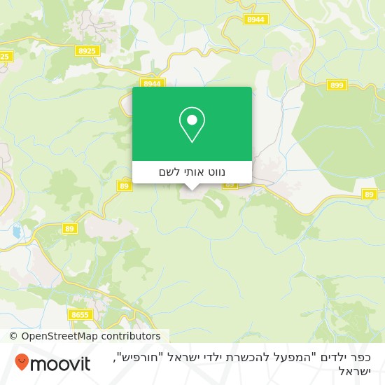 מפת כפר ילדים "המפעל להכשרת ילדי ישראל "חורפיש"