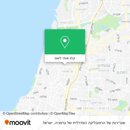 מפת שגרירות של הרפובליקה הפדרלית של גרמניה